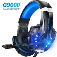 G9000 Gaming Headset with LED - 7.1 Surround Bass for PS5/XBOX/PC, Detachable Mic & Braided Cable