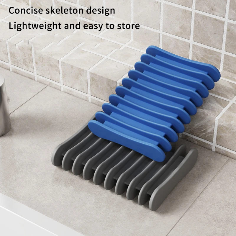 

Kitchen Sink Sponge Holder 2pcs Soap Dish Self Draining Soap Box Plate Tray Shower Soap Holder Draining Bathroom Accessories