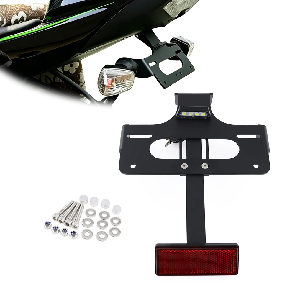 Fit For Kawasaki Ninja ZX-10R ZX10R 2008-2010 ZX6R ZX-6R 2018 Rear Tail Tidy License Plate Holder Bracket Fender Eliminator kit