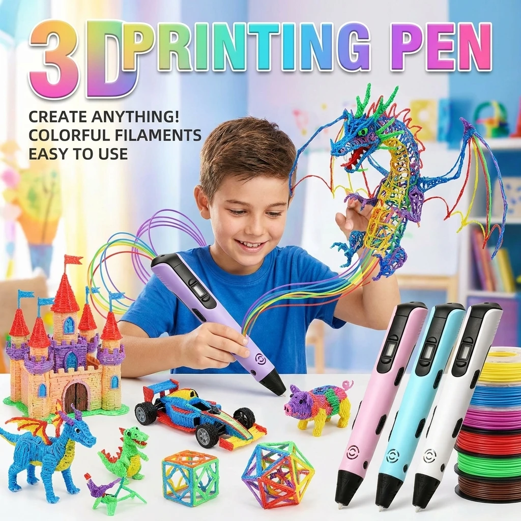 

3D Printing Pen 1.75mm PLA Children 3D Pen Type C Cable 0.7mm Diameter Material Kids DIY Drawing Pen Boy Girl Birthday Gifts