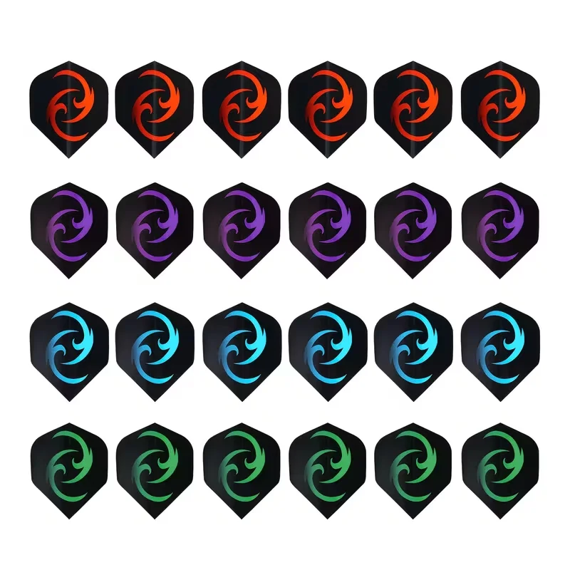 24 Pieces of Professional Dart Wings, Classic 4-Color Durable universal Wings, Suitable for Steel Headed and Soft Headed Darts