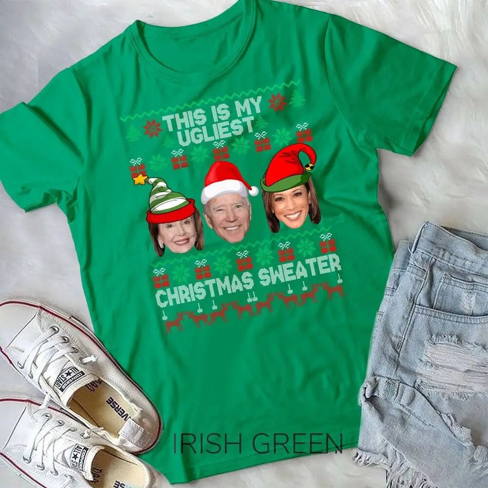 This Is My Ugliest Christmas Sweater Funny Joe Biden Kamala Unisex T-shirt