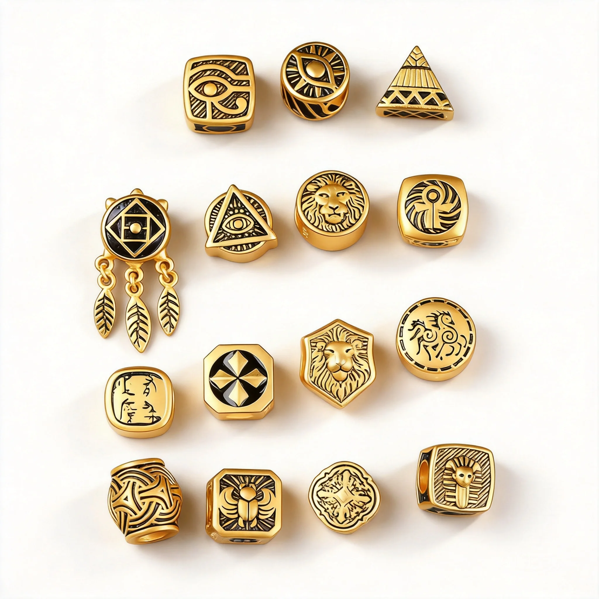 Chinese Style Lucky Blessing Gold Plated Enamel Large Hole Spacer Beads Vintage Pattern Dreamcatcher Charms For Diy Bracelet Nec