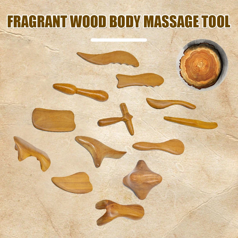 New Fragrant Wood Body Massage Tool Reflexology AcupunctureThai Massager Roller Therapy Meridians Scrap Lymphatic Health Care