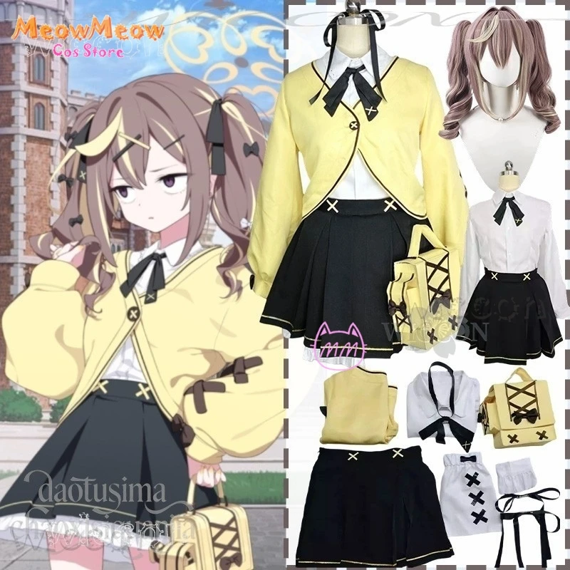 

Adults costume Game Blue Archive Cosplay Rena Anime Costumes Kawaii Sweet Light Yellow Cardigan JK Jirai Halloween carnival Clot