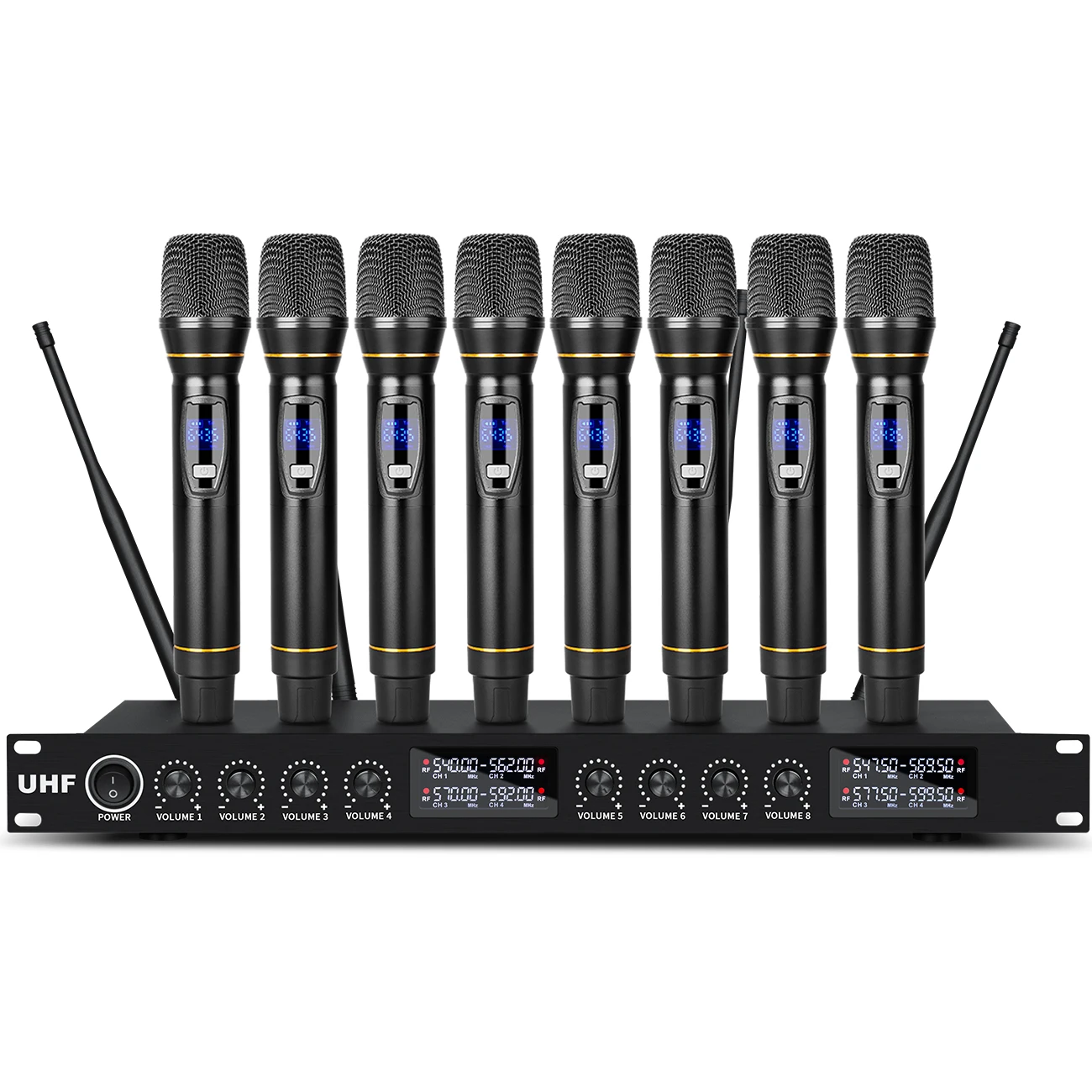 Biner DF208 Professional 8 Channels UHF Wireless Microphone for Conference Room