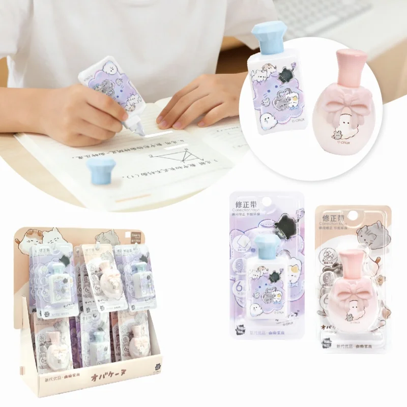 Tragbare Korrekturband-Sets, Cartoon-Kawaii-Parfüm-förmiger Korrektor, Schreibwaren für Schüler, Büro, Schulanfang-Zubehör