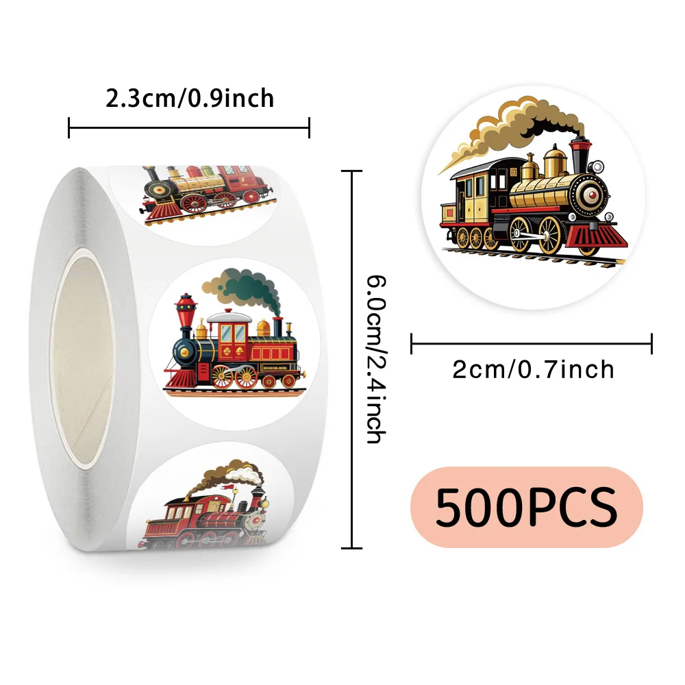 500 Stück/Rolle Cartoon-Zug Aufkleber Kreative Graffiti DIY Dekoration Handyhülle Notizbuch Wasserbecher Spielzeug Geschenk Sticker