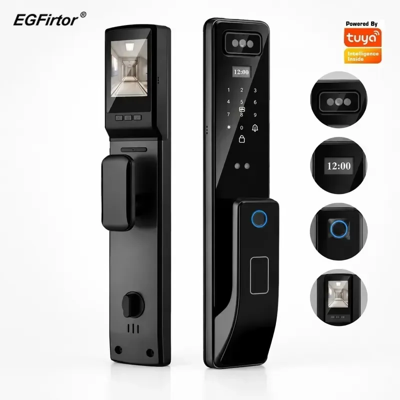 3D Facial Recognition Tuya Smart Lock Apartment Combination Lock Visual Cat Eye Remote Electronic Lock