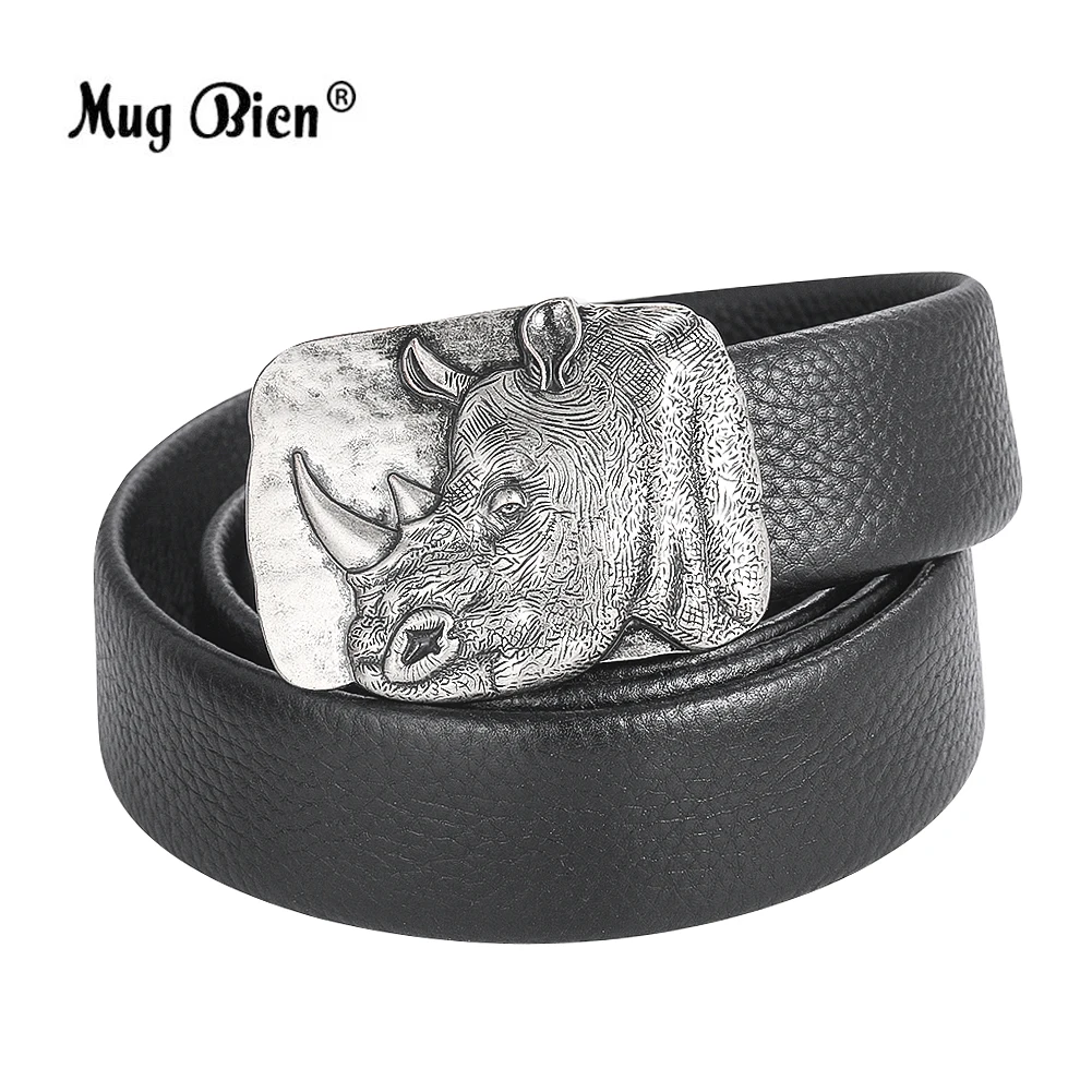 3D Heavy Metal Rhinoceros Western Belt Buckle Fierce Animal Waistband Buckle Handmade Belt Components Men\'s Jeans Accessory Gift