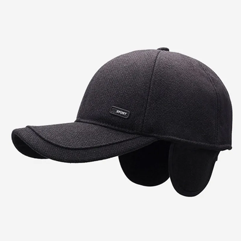 

Snapback Cap New Winter Plush Thickened Warm Baseball Caps For Men Coldproof Earmuffs Hat Ski Hat Golf Cap Cycling Cap Men's Cap