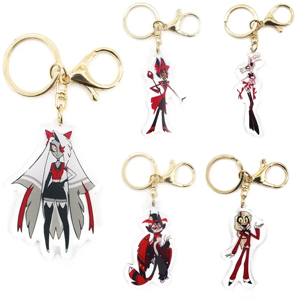 Anime Cosplay Hotel Keychains Figures Vaggie Charlie ALASTOR Lucifer Cosplay Accessories Halloween Prop KeyChain Pendant