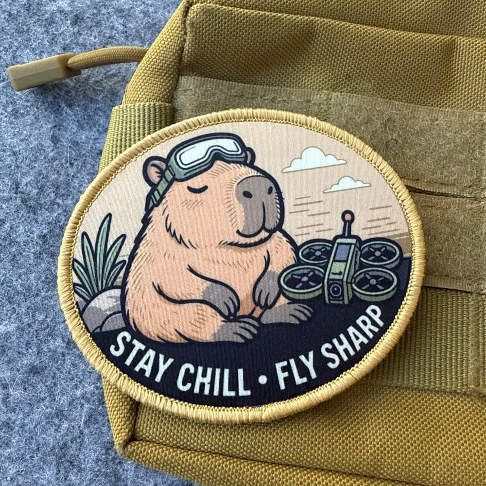 Funny Capybara Tactical Patch Hook and Loop Morale Badge Backpack Vest DIY Patch Sticker