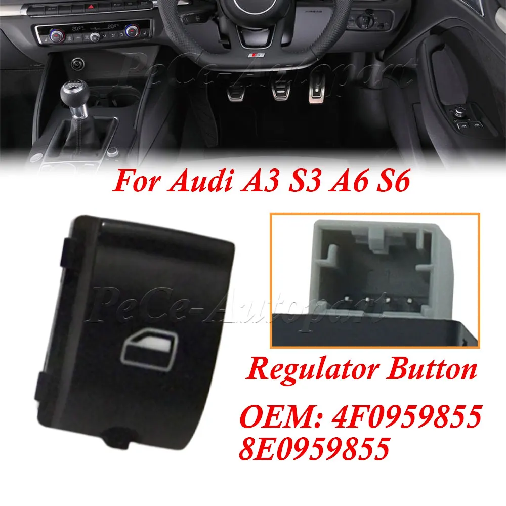 

4FD959855 4F0959855A 4F0959855 8E0959855 Electric Window Control Switch Right Black for AUDI A3 A6 S6 C6 Q7 RS6