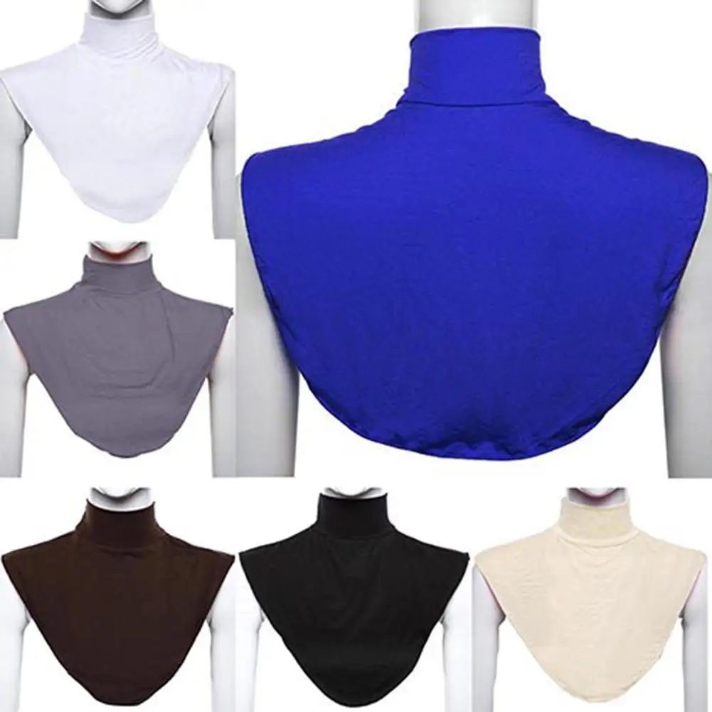 Col roulé musulman pour femme, faux col, Hijab en jersey, couvre-cou, casquette intérieure musulmane, Turban, Islam Modal Dickey, 7 couleurs