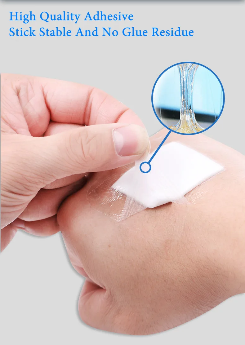 10pcs Waterproof Breathable Sterile Dressing Plaster Wound Hemostasis Sticker Cushion Adhesive First Aid Bandage Emergency Kit
