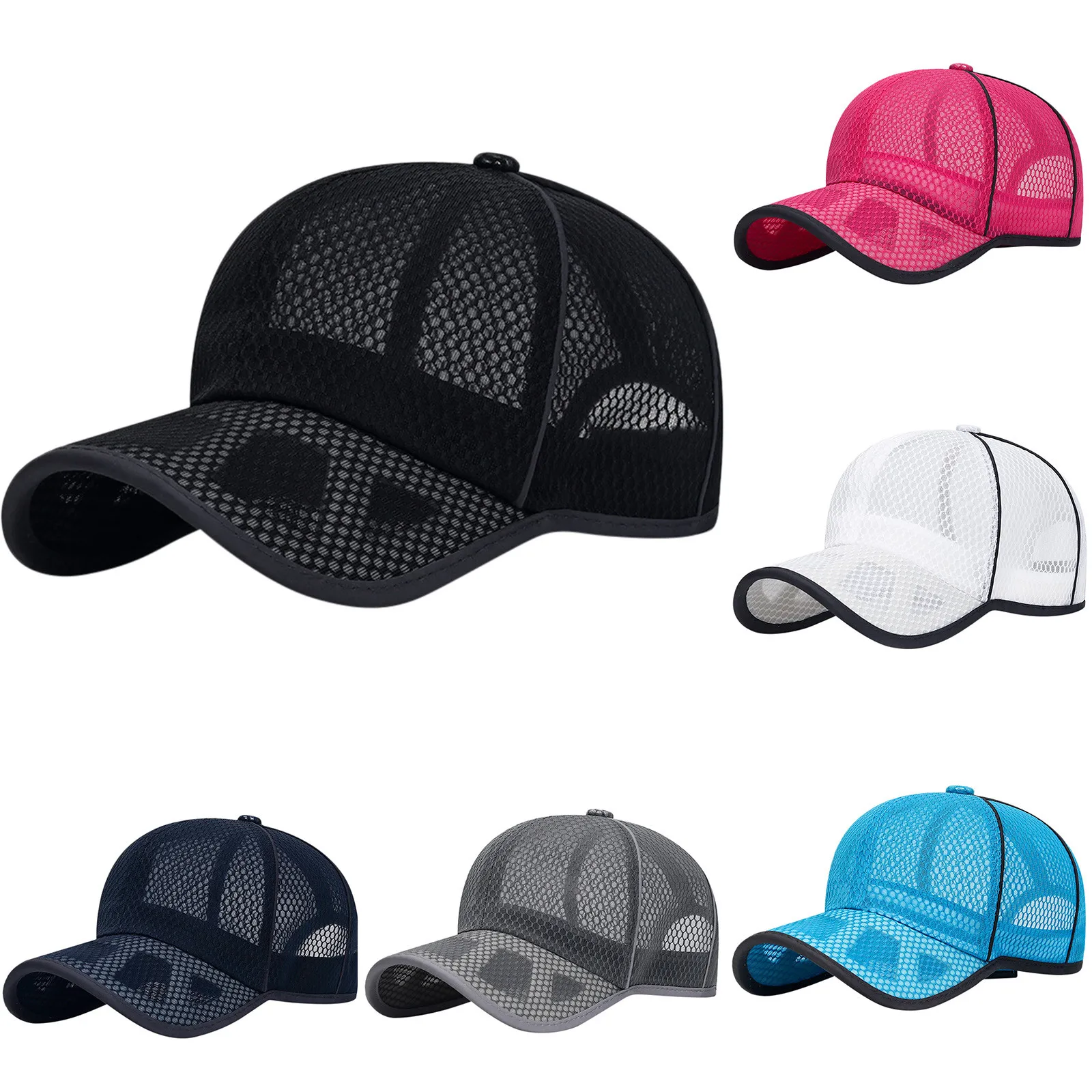 Men Women 2024 Summer Full Mesh Baseball Cap Quick Dry Cooling Sun Protection Hiking Golf Running Adjustable Snapback Hat gorras