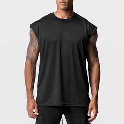 Oversized Gym Clothing Mesh Cut Off Sleeveless Shirt Fitness Tank Top Men Bodybuilding Sportswear Muscle Vests Workout Tanktop