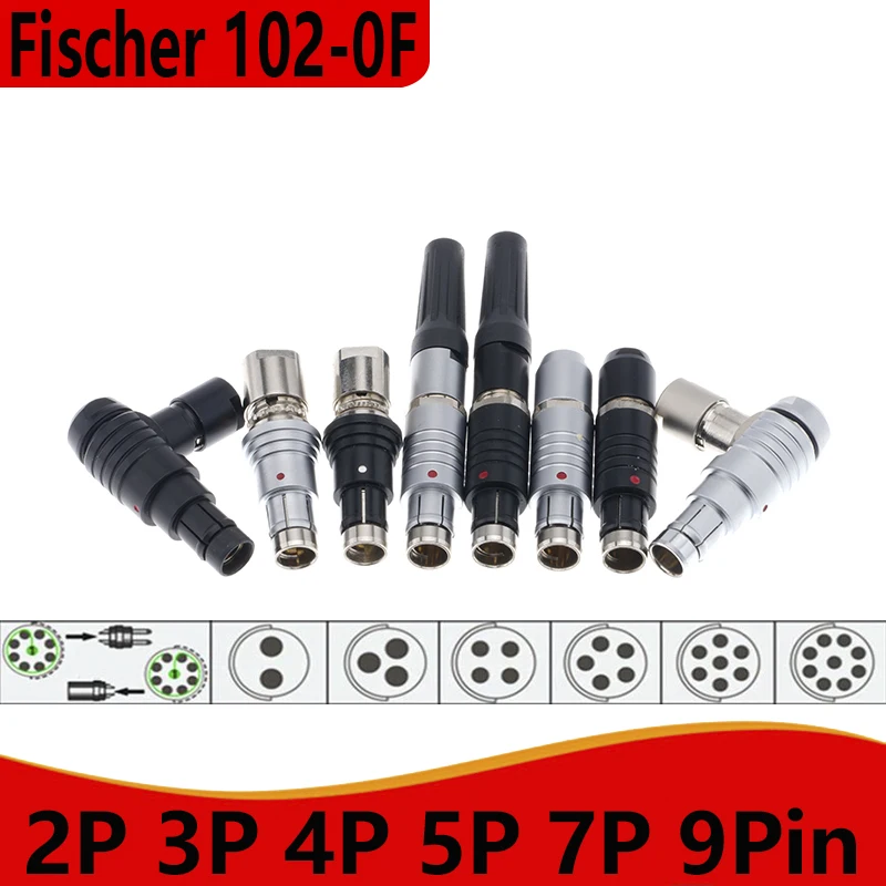 

Compatible with Fischer102 0F black and silver 2 3 4 5 7 9-pin waterproof 90 ° male plug push-pull self-locking connector