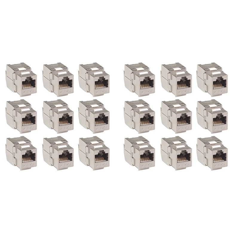 24 Pcs RJ45 Keystone Cat7 Cat6a Shielded FTP Zinc Alloy Module Network Keystone Jack Connector Adapter 10GB Network