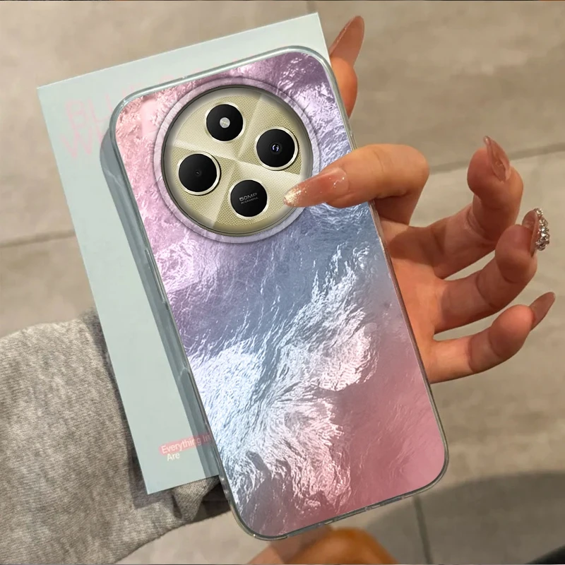 Gradient Glacier Texture Phone Case For Xiaomi Poco X3pro X5 M6 X6 X3 NFC M5s M6 X7 Pro C75 C61 Girls Shockproof Fundas Cover