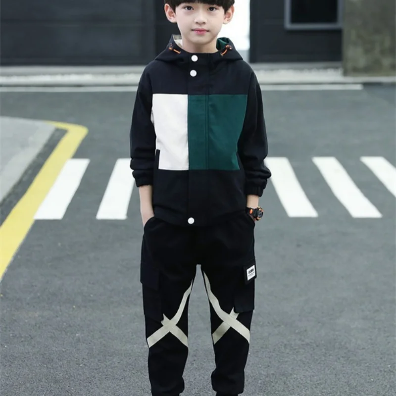 

Boys Coat +Pants Kids Suits 2PCS/Set Cotton 2024 Spring Autumn Cotton Uniforms Custom Sport Christmas Gift Children Clothing