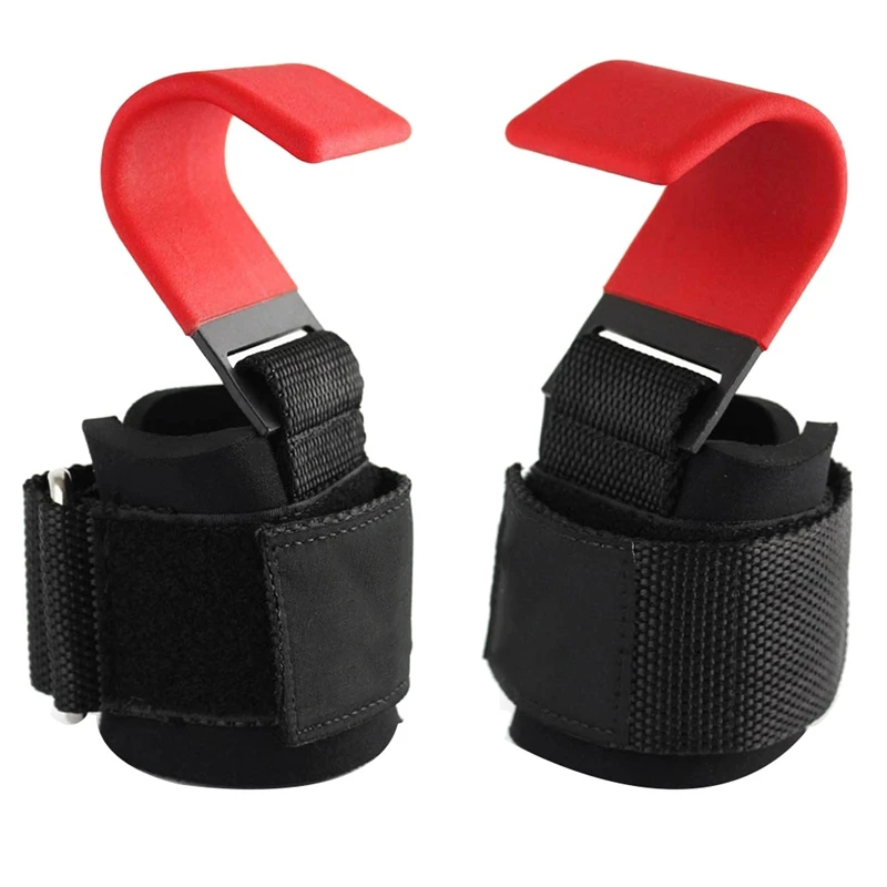 Weight Lifting Hook Grips With Wrist Wraps Hand-Bar Wrist Strap Gym Fitness Hook Weight Strap