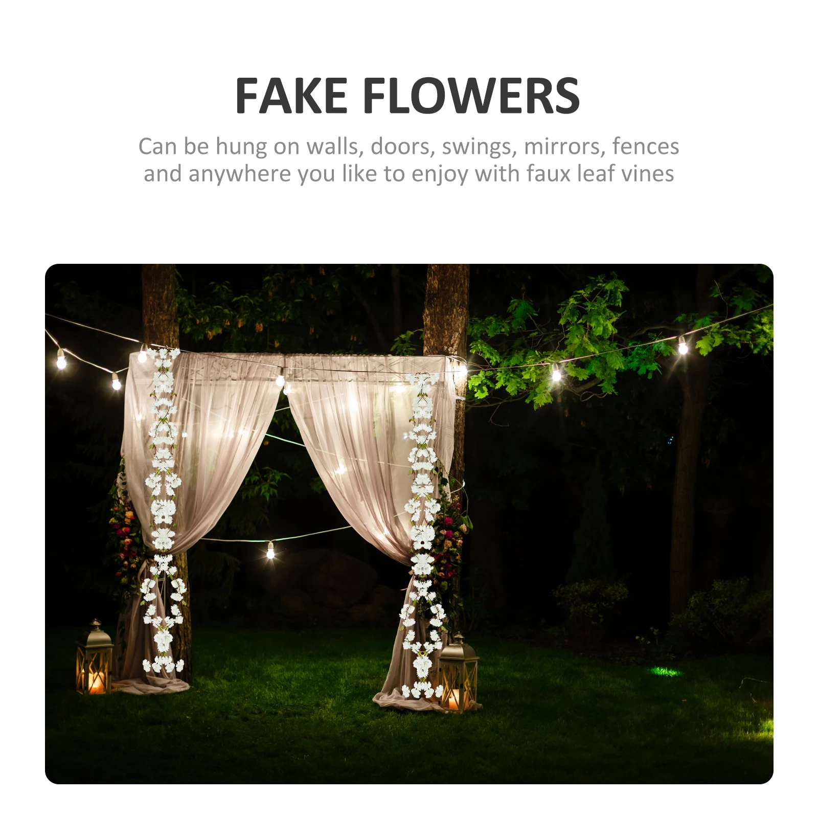 

Vine Simulated Cherry Blossom String Bridegroom Artificial Flowers for Outdoors Spring Wreaths Plastic Fake Decoration