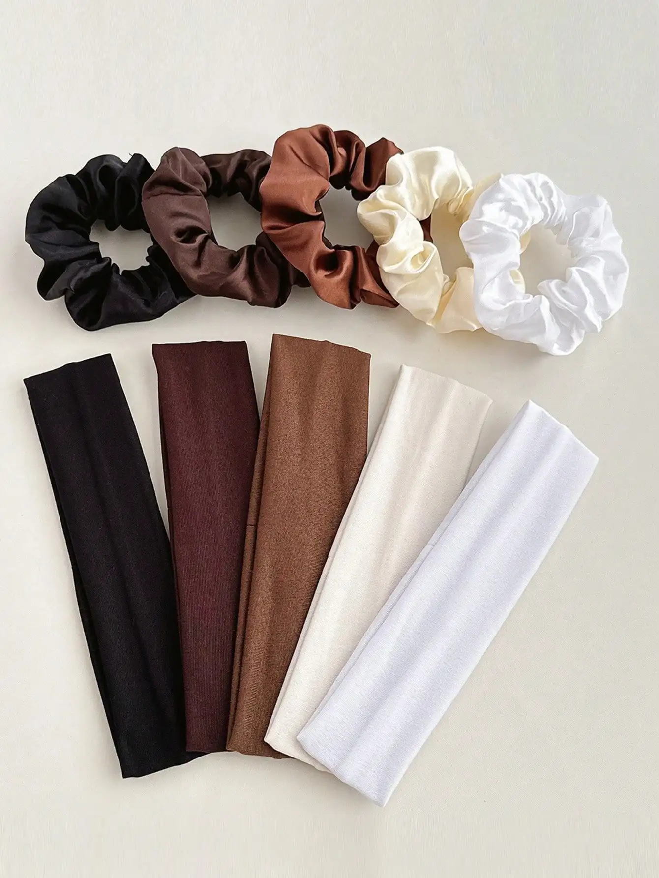 

5cm Wide Women's Minimalist Yoga Sports Headband Set, Non-Slip, Moisture-Wicking Elastic Headband, Soft Fabric