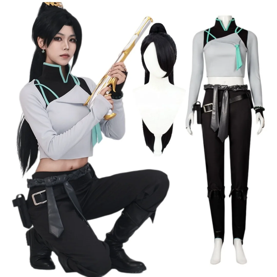 Game VALORANT Sage Cosplay Costume Wig Halloween Nanny New