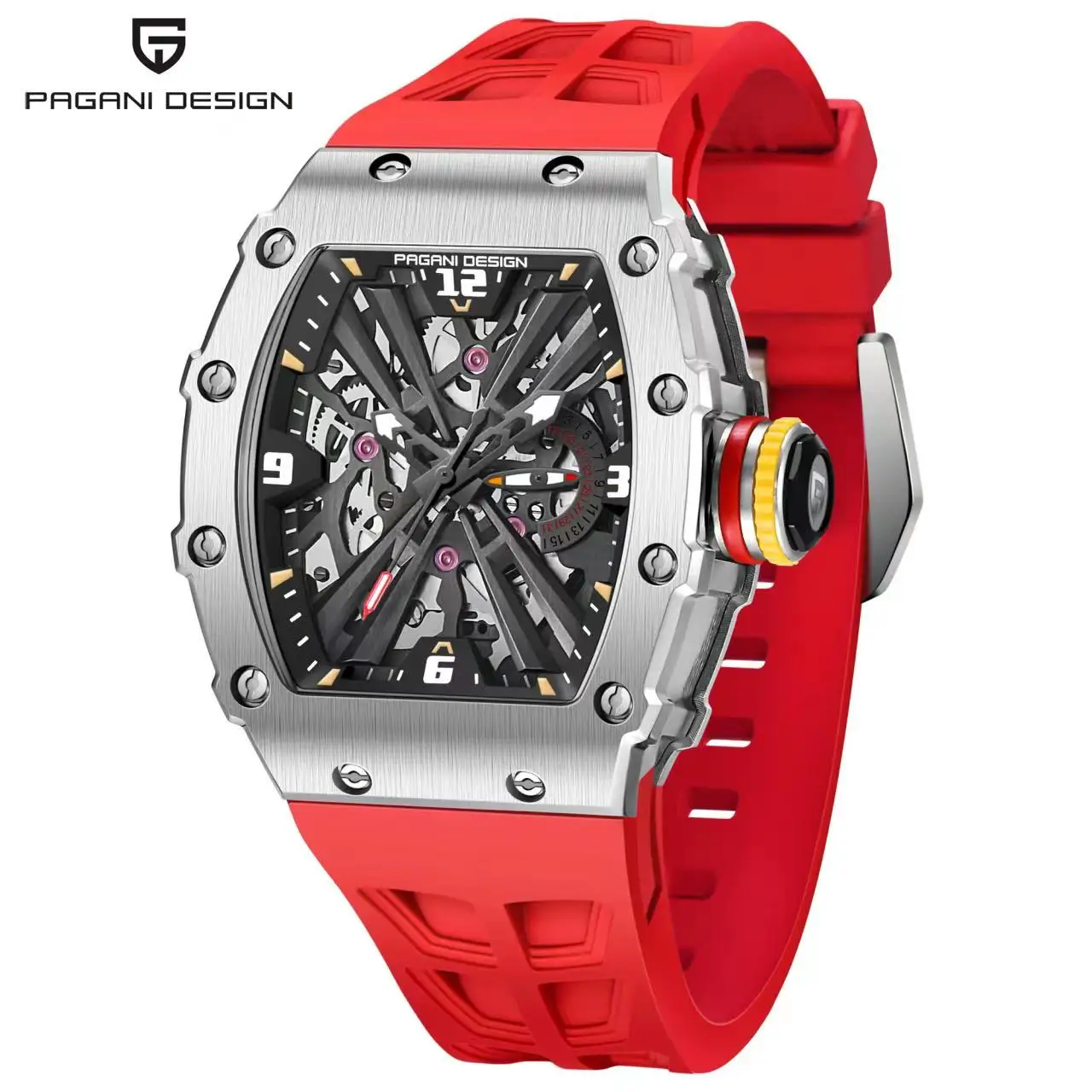 2024 New PAGANI DESIGN Skeleton Quartz Watch For Men VH65 Casual Sapphire Glass Stainless steel Case Waterproof Wristwatch