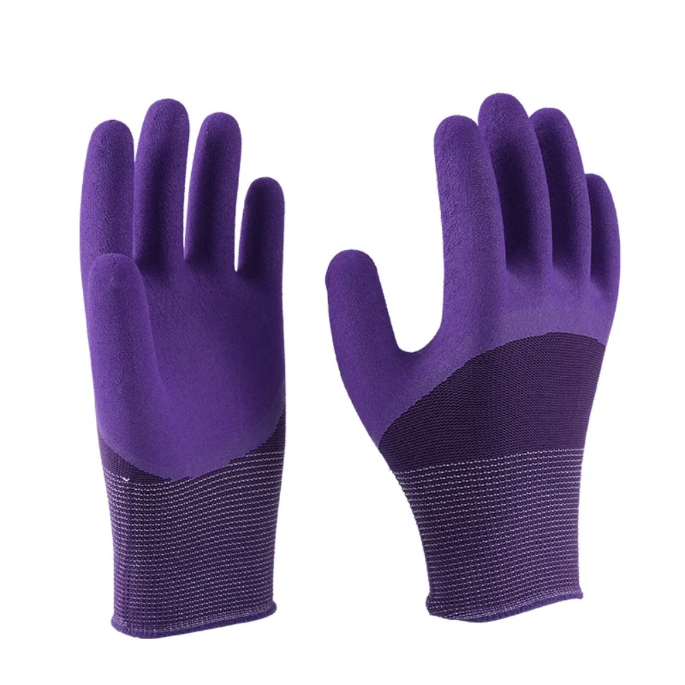 

4Pairs Latex Material Gardening Gloves Prick-proof Design Permeable Fabric Permeable Gloves Non-slip Protective Layer