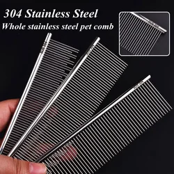 304 All Stainless Steel Pet Comb Anti-Corrosion Grooming Comb For Dogs Cats Tapered Stainless Steel Pins Pet Grooming Supplies