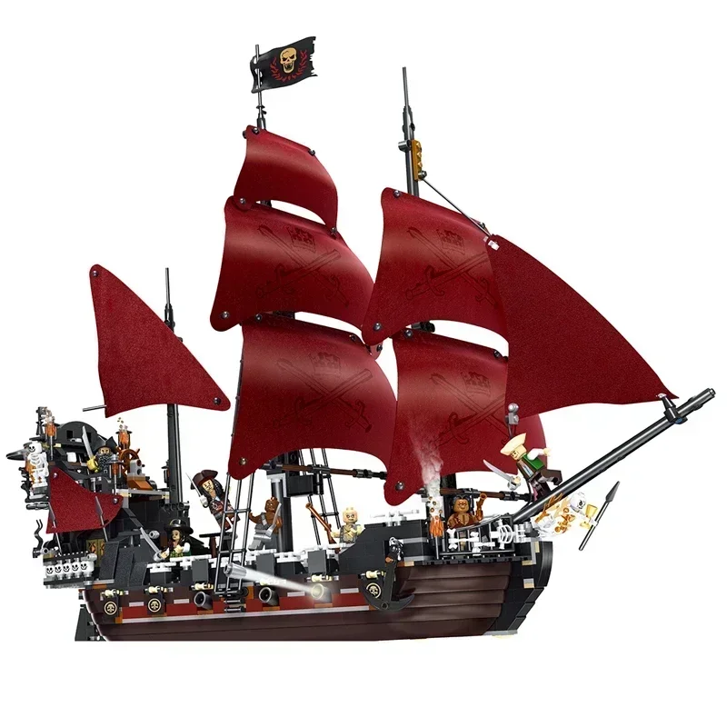 Pirates Of The Caribbeans Queen Anne Revenge Warship The Black Pearl 4195 4184 Ship Building Blocks Model Toys Bricks Kids Gifts