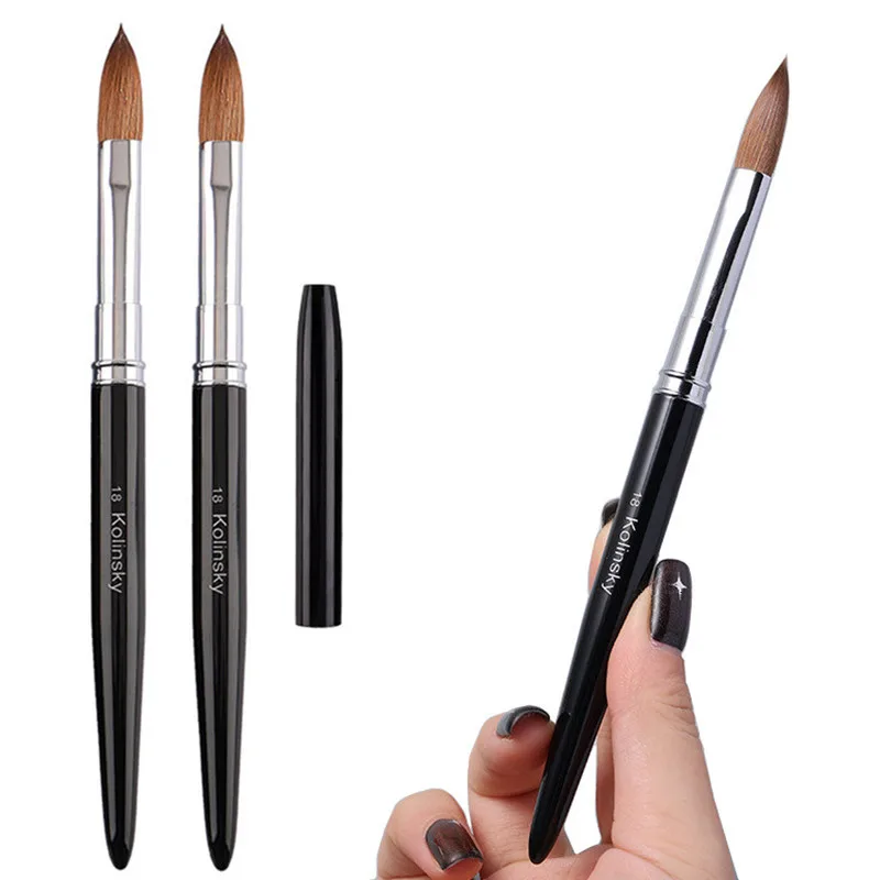 1 قطعة مقبض أسود كولينسكي الشعر مسمار فرشاة فنية جل الأشعة فوق البنفسجية من الإكليريك نحت فرشاة قلم مسحوق سائل لتقوم بها بنفسك مسمار اللوحة أدوات الرسم #5