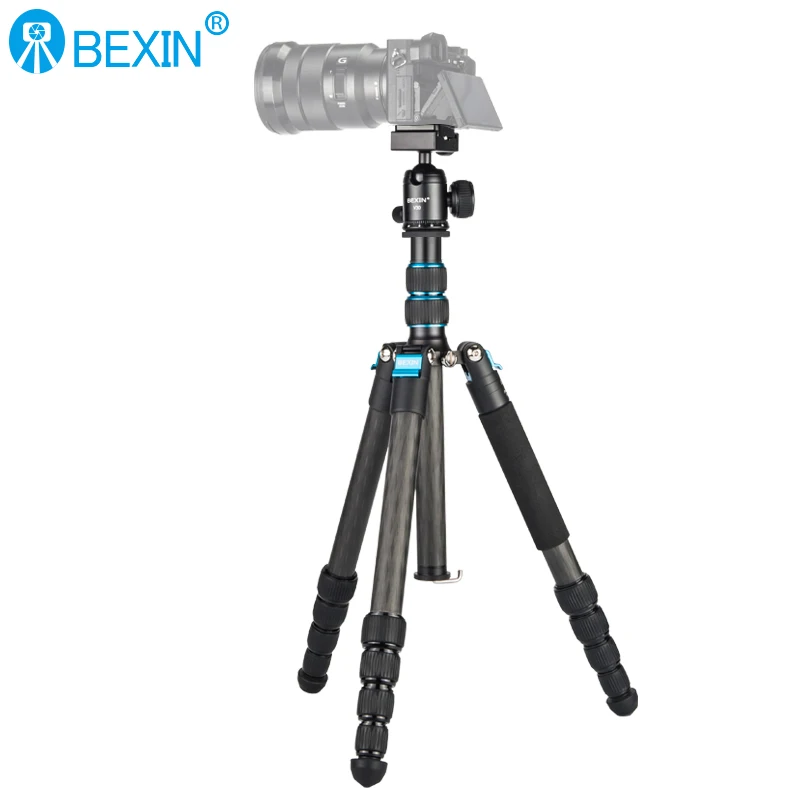 BEXIN travel Professional tripe lightweight Carbon Fiber monopod ballhead shooting Tripod stand for Canon Sony Nikon dslr camera