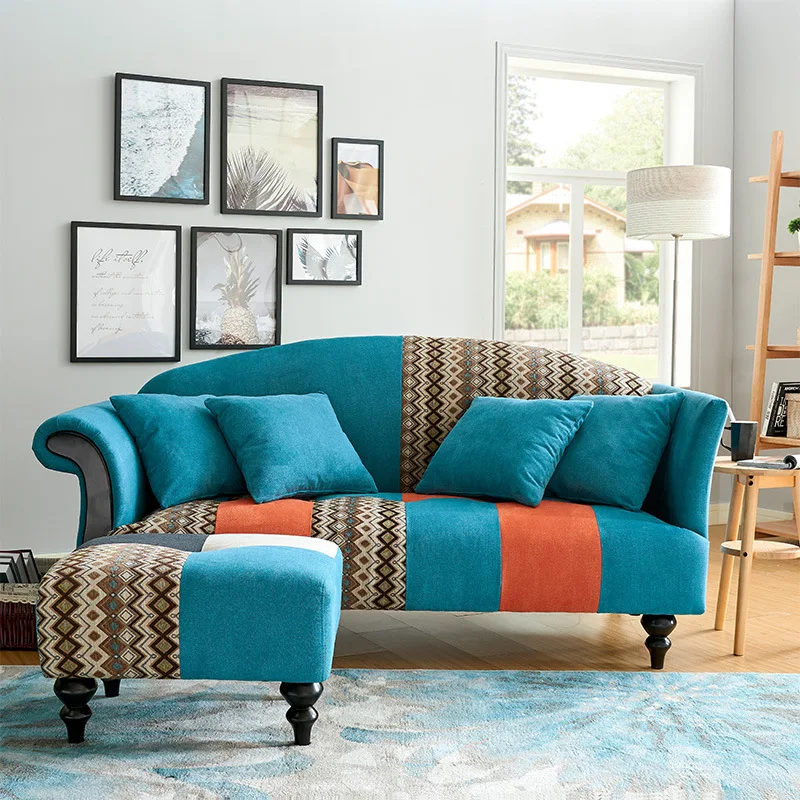 pastoral fabric small apartment  small  fashion living room bedroom simple double triple corner sofa sectional sofa
