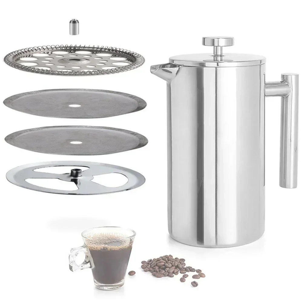 4 Pcs Filters Spiral Plate Cross Plate Replacement Kit French Press Filters Mesh Kitchen Dining  Bar Small Kitchen Appliance