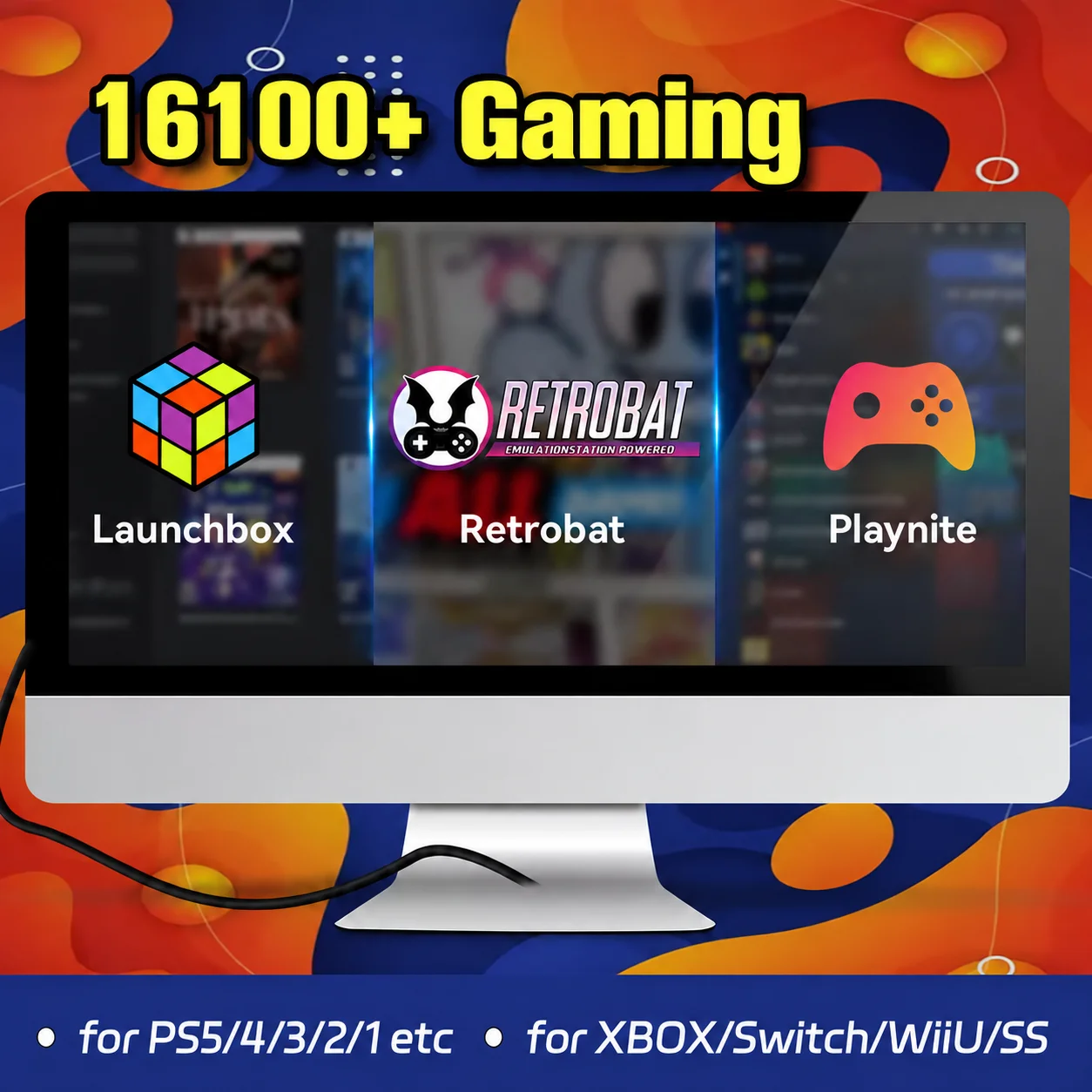 Playzone 1TB for Switch/PS5/Xbox/PS4/PS3/PS2/WIIU 80+Emulators Launchbox＆Retrobat＆Playnite 16191 Games Console for WIN pc