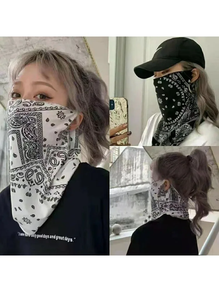 AliExpress NONE Hip Hop UV Protection Sunscreen Mask Summer Face Neck Cover with Ear Scarf for Men Women Outdoor Cycling