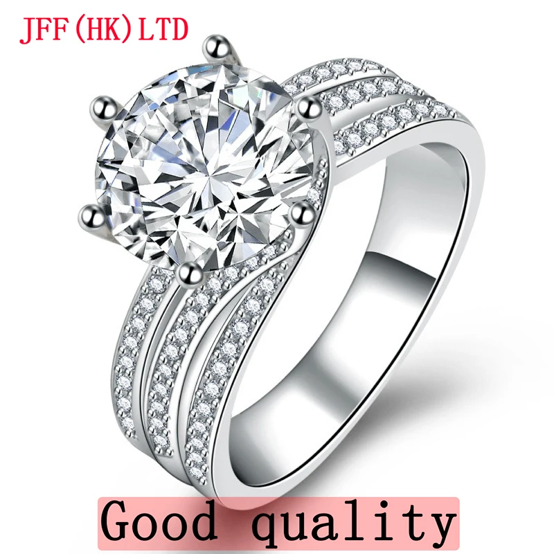 D Color Moissanite Ring Set Bridal Sets Wedding Band Silver Rings With 18 k gold 2/3/5 Carat