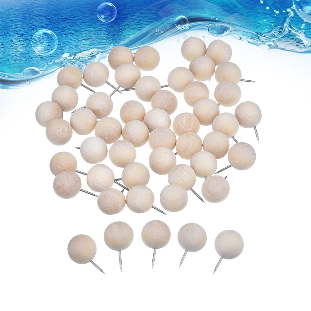 

200pcs Wooden Pushpins For Cork Board Map Pinning Photo Display Craft Decoration Studio Art Exhibition Diy Projects