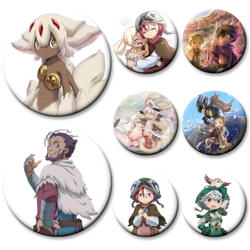 Anime Made in Abyss Simple Brooches Nanachi‌ Reg Riko Cartoon Badge Round Enamel Pins for Jewelry Gifts Backpack Accessorys