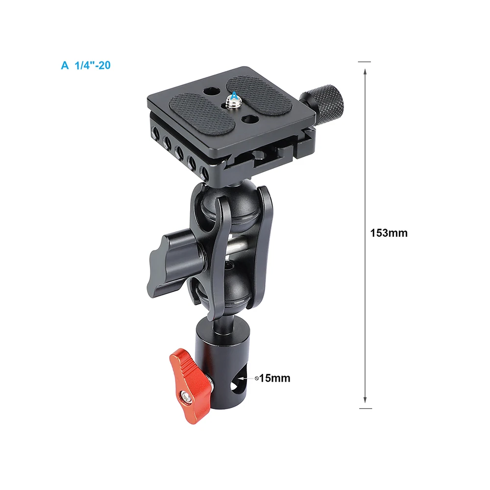 KIMRIG Arca Swiss Ballhead With 16mm Light Stand Head Adapter for DSLR SLR Camera With Arca Quick Release Plate