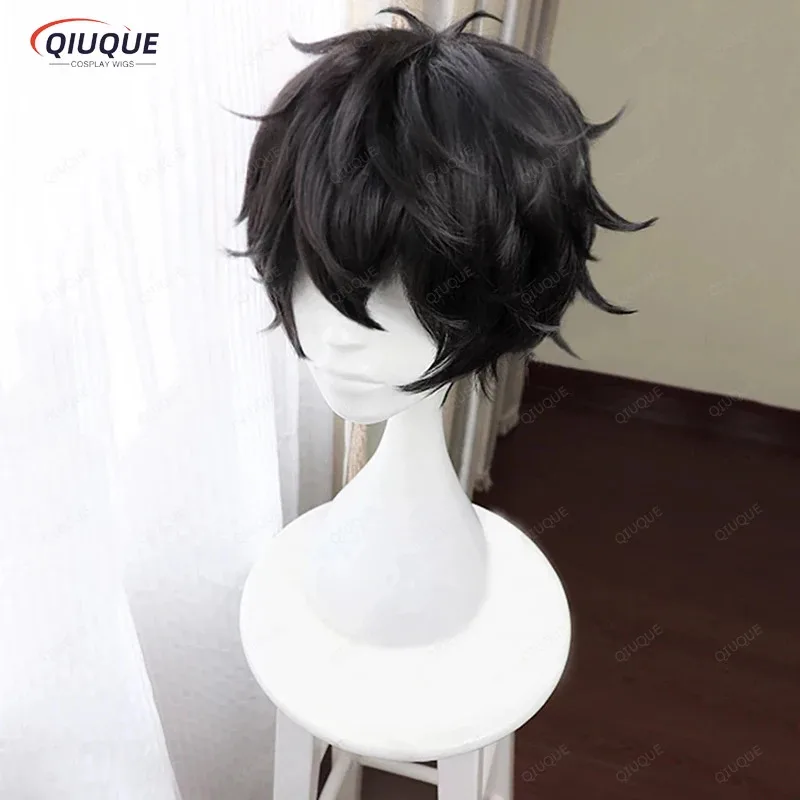 

2025 годiyi Game Persona 5 P5 Hero Kurusu Akira, короткие черные термостойкие волосы, костюм для косплея, парики + шапочка для парика Freen