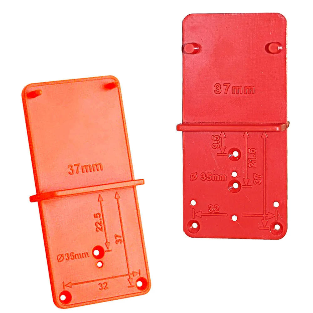 

2Pcs 26/35/40mm Hinge Hole Drilling Guide Positioning Mark Template Hinge Installation Jig Door Cabinet Hinge Hole Locator