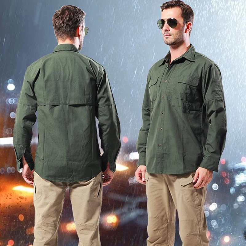 Outdoor Long Sleeve Shirt CS outdosr Activitive Shirts For Men's Spring Autumn Design Brand Oversize S-XXL Army Green Quality Ou