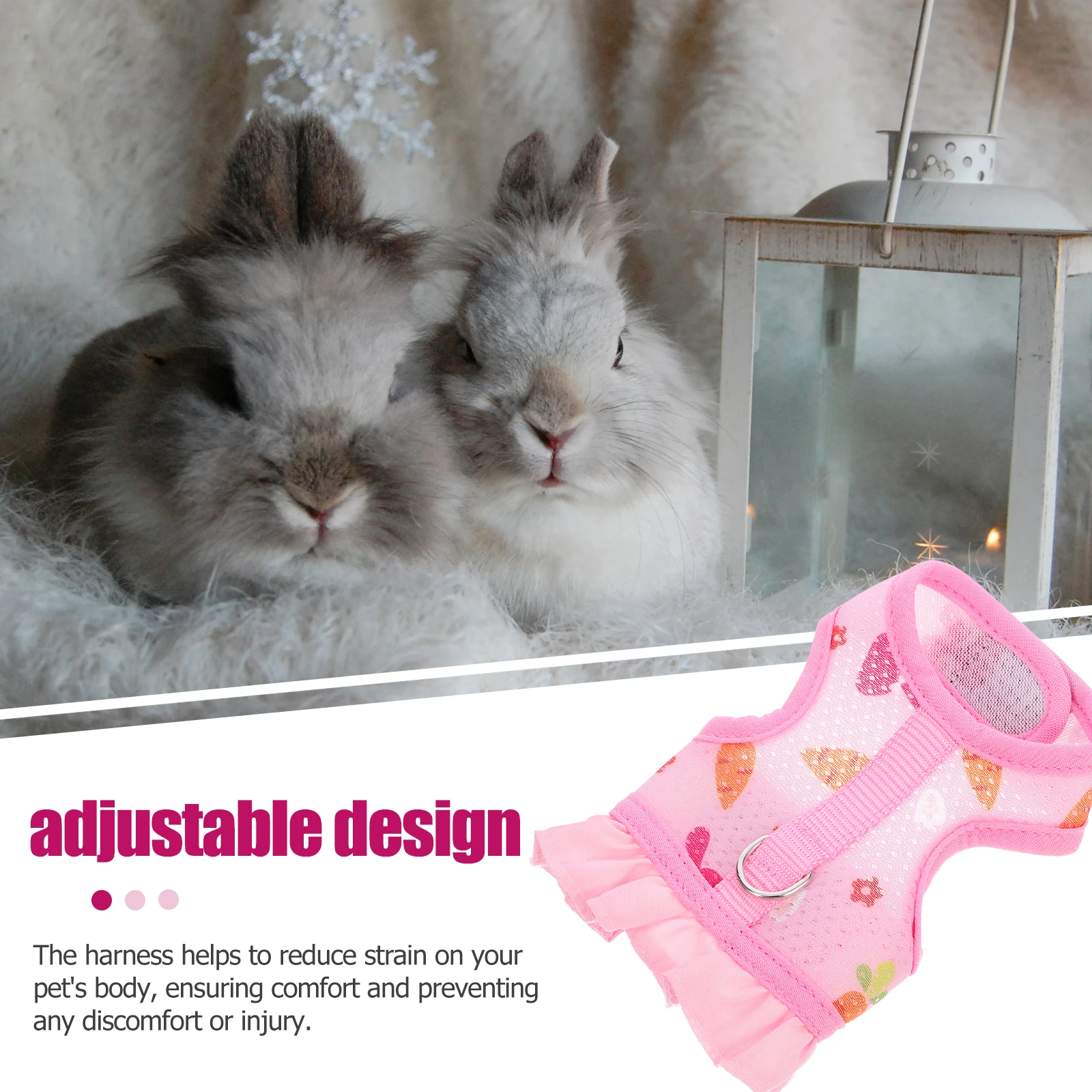 

Rabbit Vest Vest Small Pet Walking Rope Cartoon Rabbit Leash Kit Small Pet Harness Kit Harness Practical Bunny Leash Set