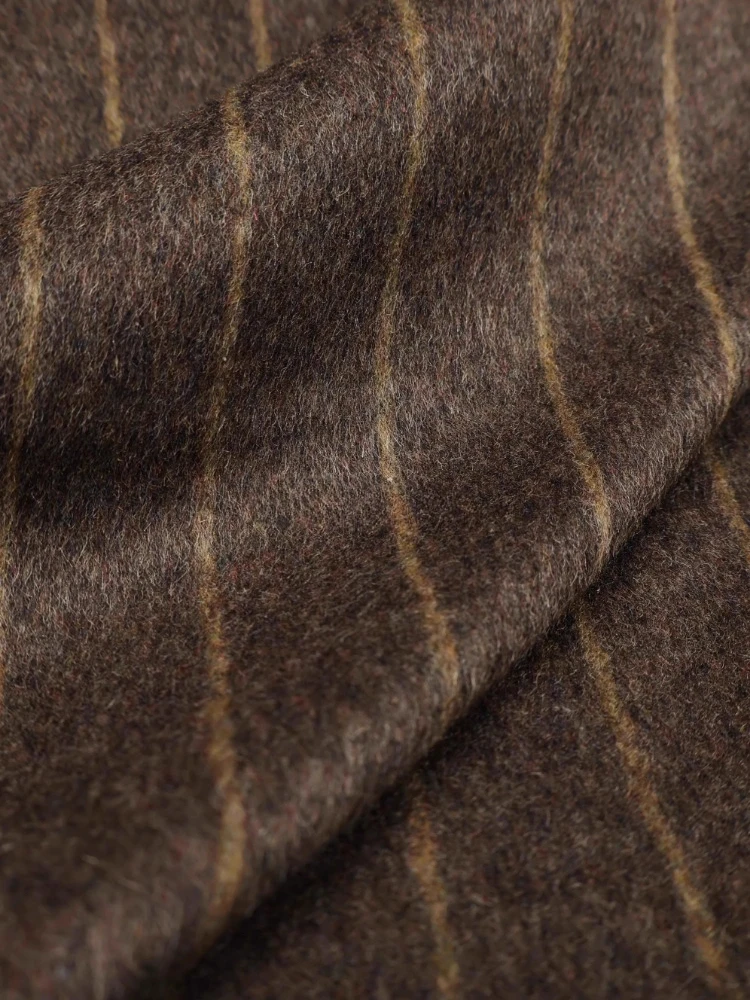 

Нежная драпировка, коричневая гладкая шерстяная ткань для вертикальных полосок, пальто, костюм, брюки, полуюбка, дизайнерская ткань, швейный материал «сделай сам»