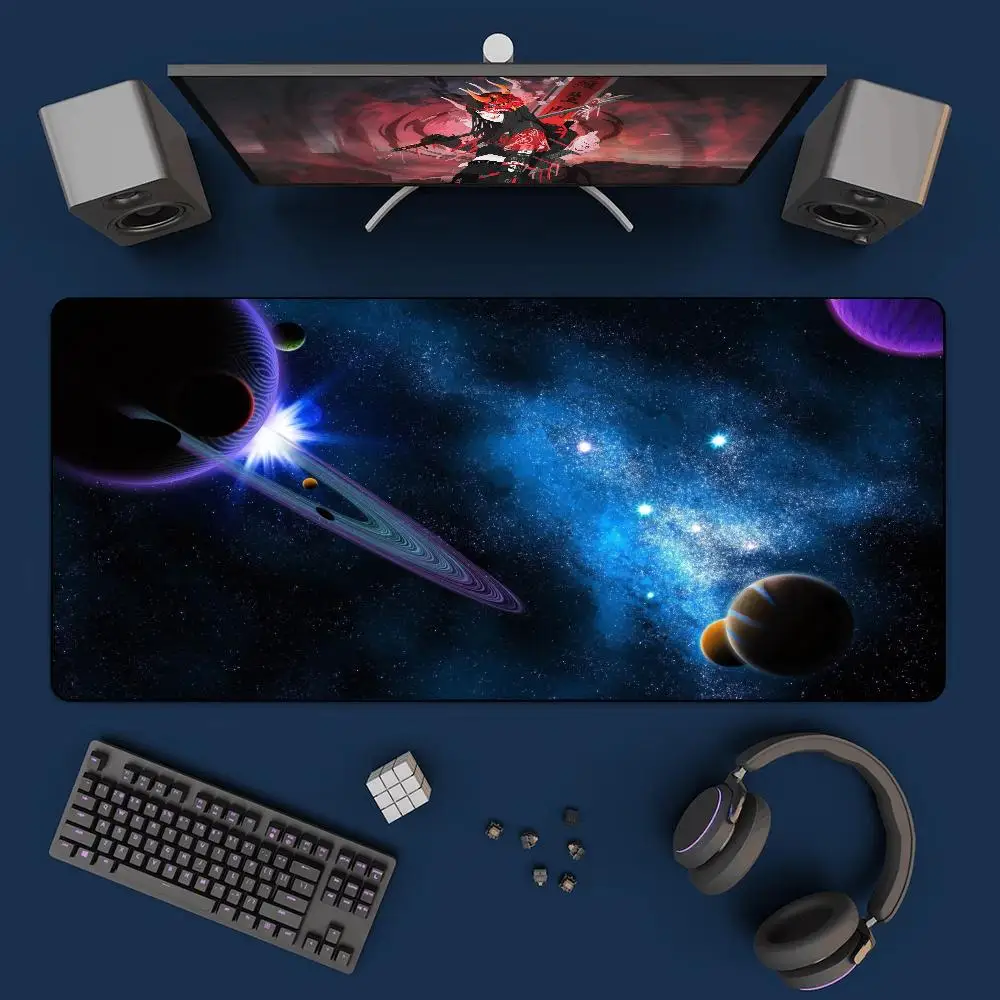 

Milky Way Starry Sky Carpet Pad Non-Slip MousePad Japan Anime Gaming Pad For Office Carpet Large Gaming Mouse Pad Rubber Mat pad